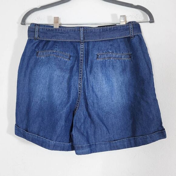 Kensie Chambray Shorts with Tie at Waist NWT Size 2 Lightweight Jean Shorts - Picture 4 of 10